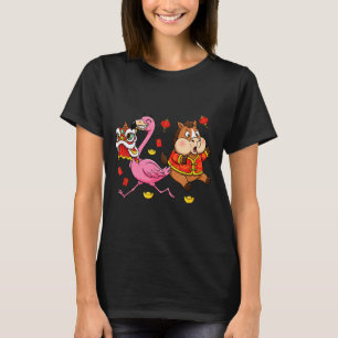 Chinese Horse Flamingo Funny Kids Mens Womens Happ T-Shirt