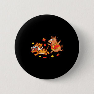 Chinese Horse Funny Tiger Kids Mens Womens Happy N 6 Cm Round Badge