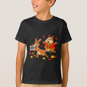 Chinese Horse Kangaroo Funny Kids Mens Womens Happ T-Shirt