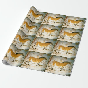 Chinese Horse,Lascaux Prehistoric Cave Paintings Wrapping Paper