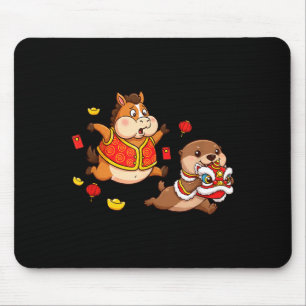 Chinese Horse Otter Funny Kids Mens Womens Happy N Mouse Pad