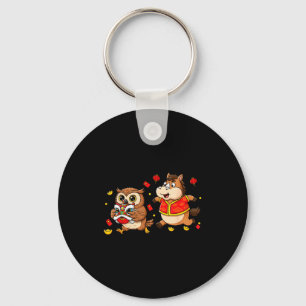 Chinese Horse Owl Funny Kids Mens Womens Happy New Key Ring