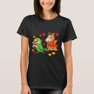 Chinese Horse Parrot Funny Kids Mens Womens Happy  T-Shirt
