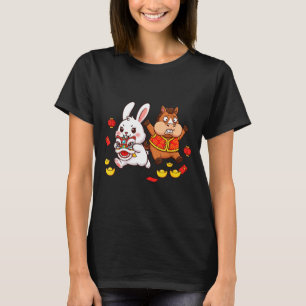 Chinese Horse Rabbit Funny Kids Mens Womens Happy  T-Shirt