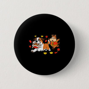 Chinese Horse Saint Bernard Kids Mens Womens Happy 6 Cm Round Badge