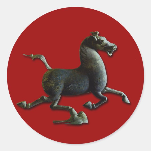 Chinese Horse Year Zodiac Birthday Round Sticker (Front)