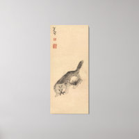 Chinese Ink and wash painting  cat and butterfly
