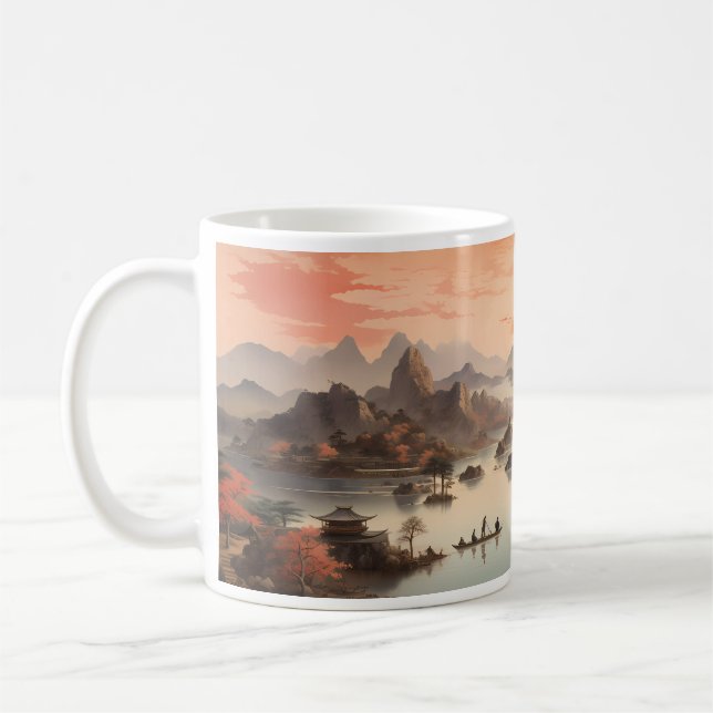 Chinese Ink Painting Coffee Mug (Left)