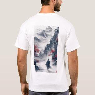 Chinese Ink Painting Style Figure T-Shirt