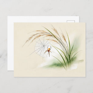 Chinese Ink Spider on Rice Postcard