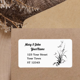 Chinese Iris - bw  Label