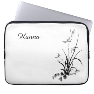 Chinese Iris - bw Laptop Sleeve