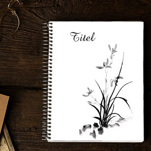 Chinese Iris - bw Notebook