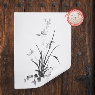 Chinese Iris - bw Poster