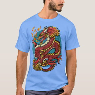 Chinese Japanese Dragon Red T-Shirt