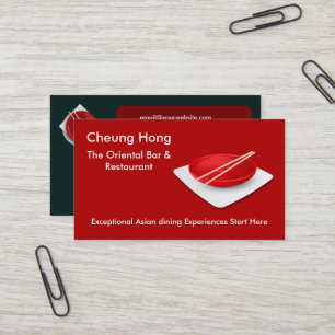Chinese/Japanese Takeout Restaurant Business Cards