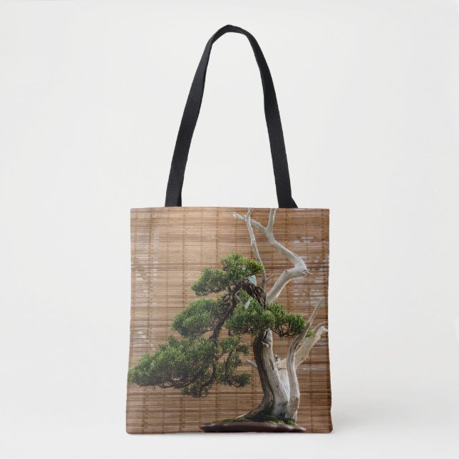 Chinese Juniper Bonsai Tree Photo Tote Bag (Front)