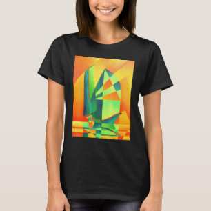 Chinese Junk Sails At Sunrise Orange And Green Abs T-Shirt