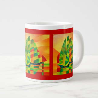 Chinese Junks, Sunset, Sails and Shadows Bold Large Coffee Mug