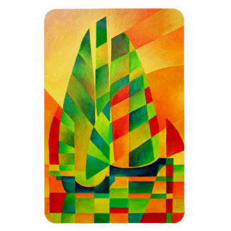Chinese Junks, Sunset, Sails and Shadows Bold Magnet