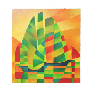 Chinese Junks, Sunset, Sails and Shadows Bold Notepad