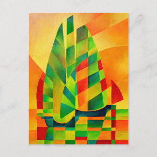 Chinese Junks, Sunset, Sails and Shadows Bold Postcard