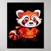 Chinese Kids Girls Boys Funny Red Panda Lion Dance