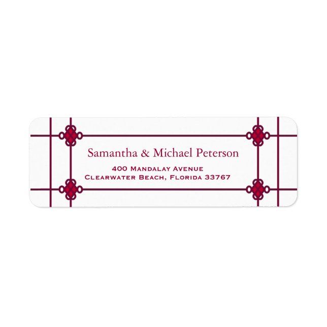 Chinese Knots Wedding Address (Front)