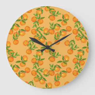 Chinese Korean Japanese inspired, watercolor backg Large Clock