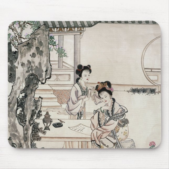 Chinese ladies in a garden mouse pad (Front)