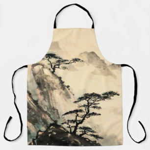 Chinese landscape painting.chinese,painting,japane apron