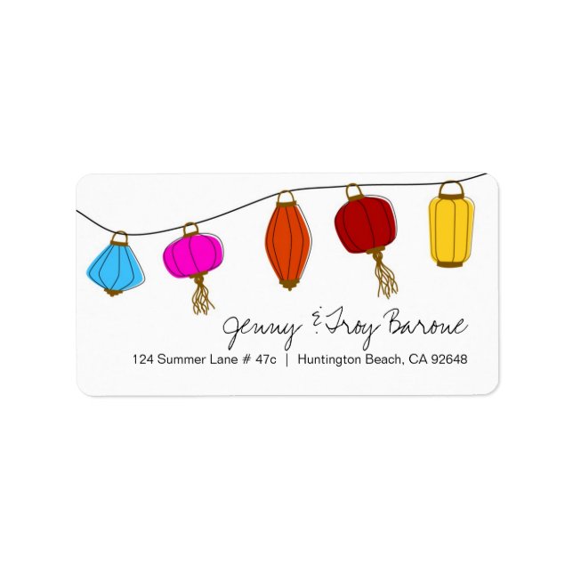 Chinese Lantern Address Labels (Front)
