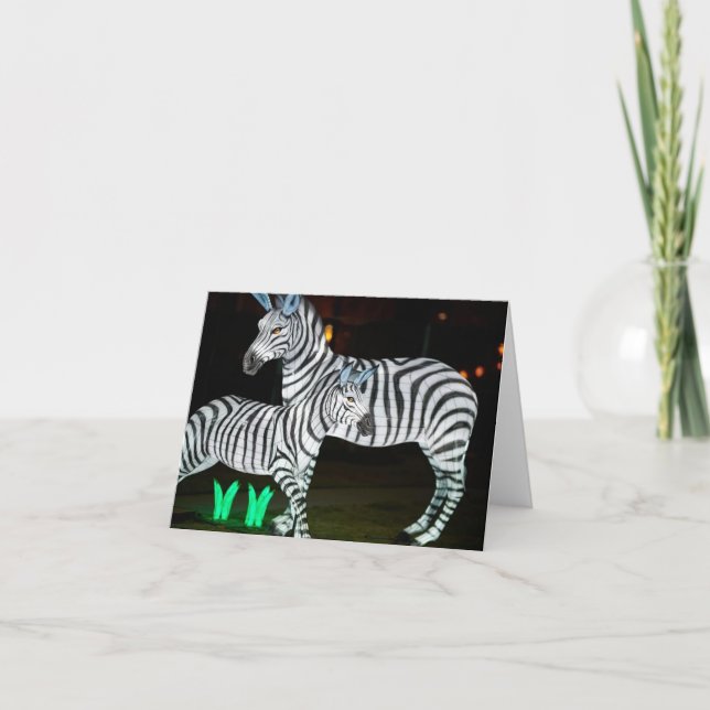 Chinese Lantern Art Zebra Note Note Card (Front)