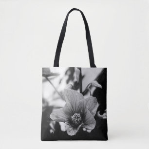 Chinese Lantern Black and White Flower Photograph Tote Bag