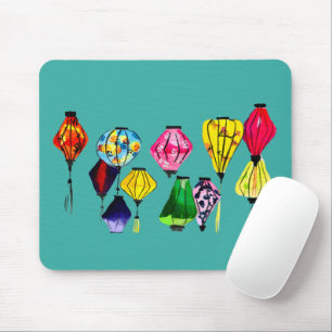 Chinese lantern colourful art mouse pad