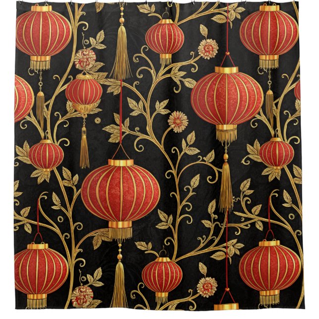 Chinese Lantern Festival (1) Shower Curtain (Front)