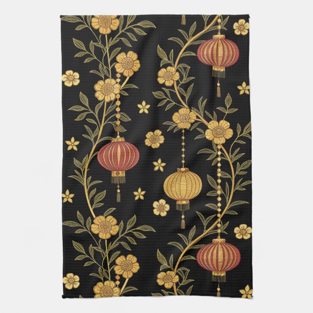 Chinese Lantern Festival (4) Tea Towel (Vertical)