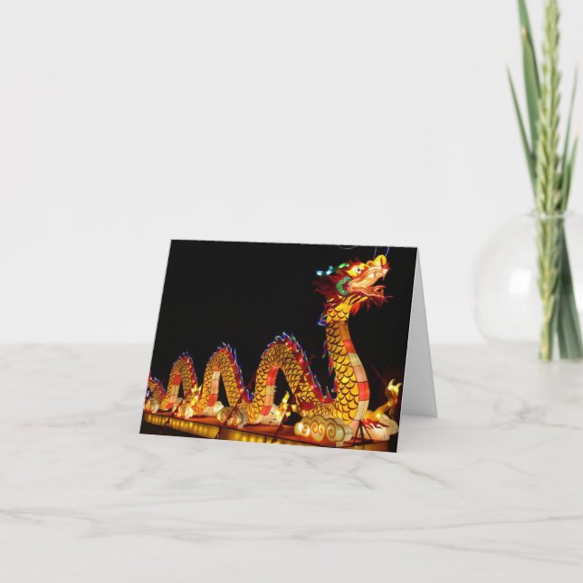 Chinese Lantern Festival Dragon Notecard (Front)