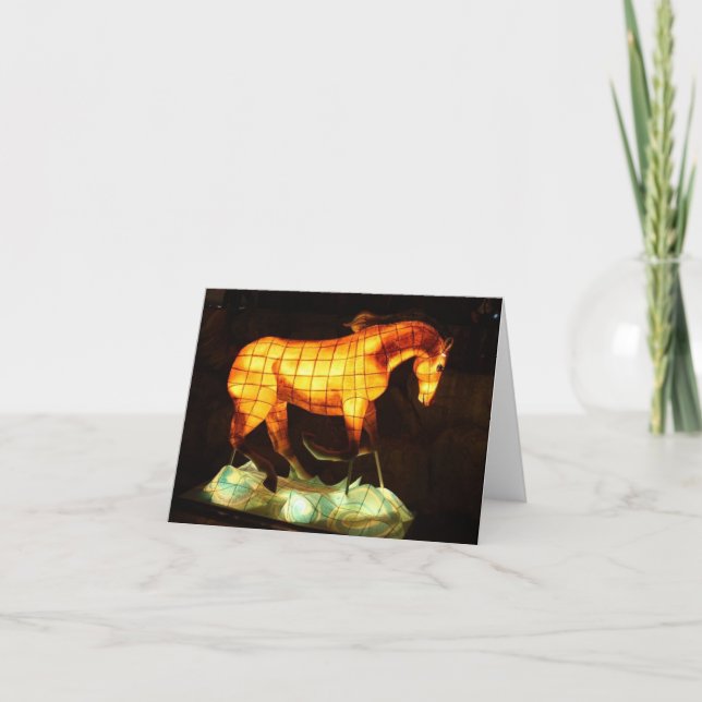 Chinese Lantern Festival Horse Notecard (Front)
