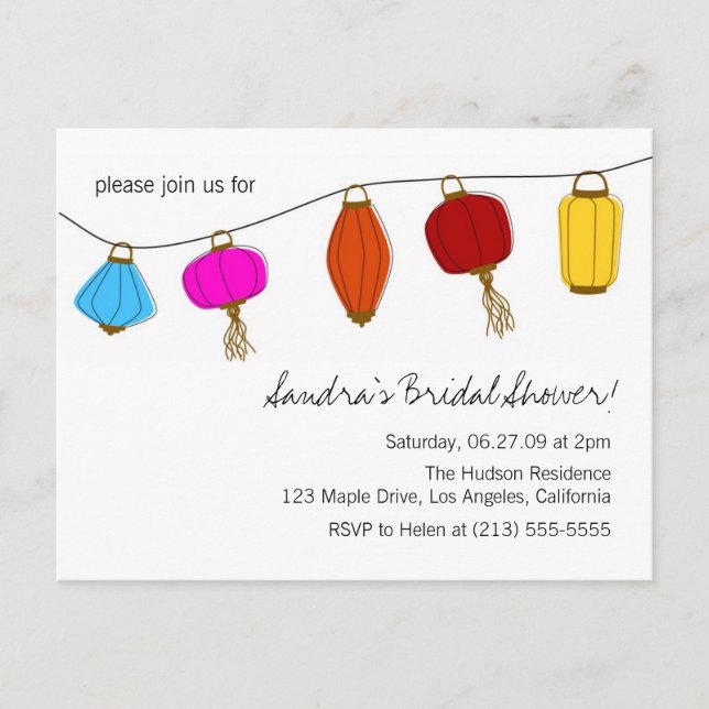 Chinese Lantern Invitations (Front)