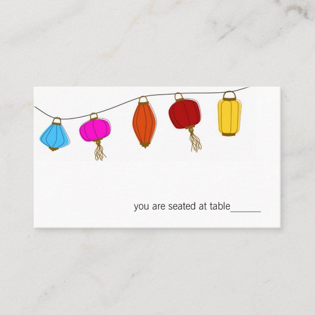 Chinese Lantern Place Cards (Front)