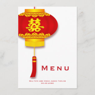 Chinese Lanterns and Double Happiness Wedding Menu