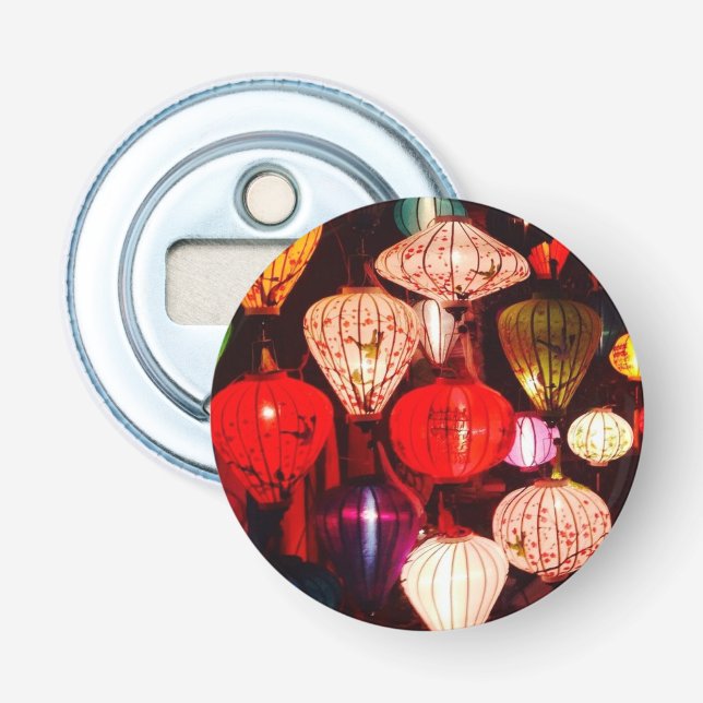Chinese Lanterns at Night Photo Bottle Opener (Front)