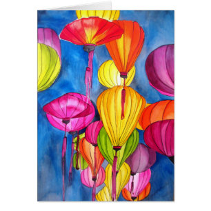 Chinese Lanterns watercolour fine art