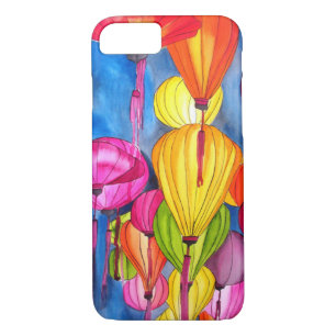 Chinese Lanterns watercolour fine art Case-Mate iPhone Case