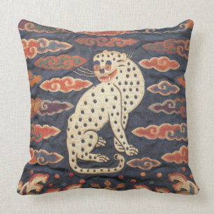 Chinese Leopard Cat in Clouds Pillow