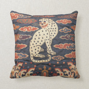 Chinese Leopard Cat in Clouds Pillow