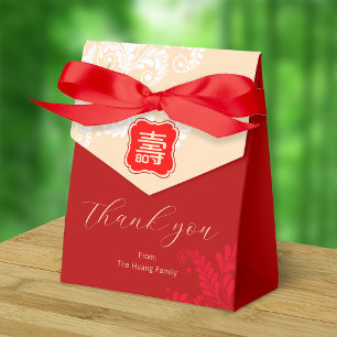 Chinese Longevity Birthday (99 & younger) Red Favour Box