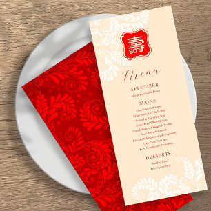Chinese "Longevity" Birthday Menu (IVORY)