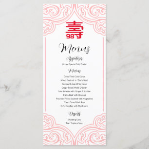 Chinese "Longevity" Birthday Menu (WHITE)